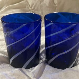 Arte di Murano Alessandro Coppola Made in Italy mouth blown glasses Blue